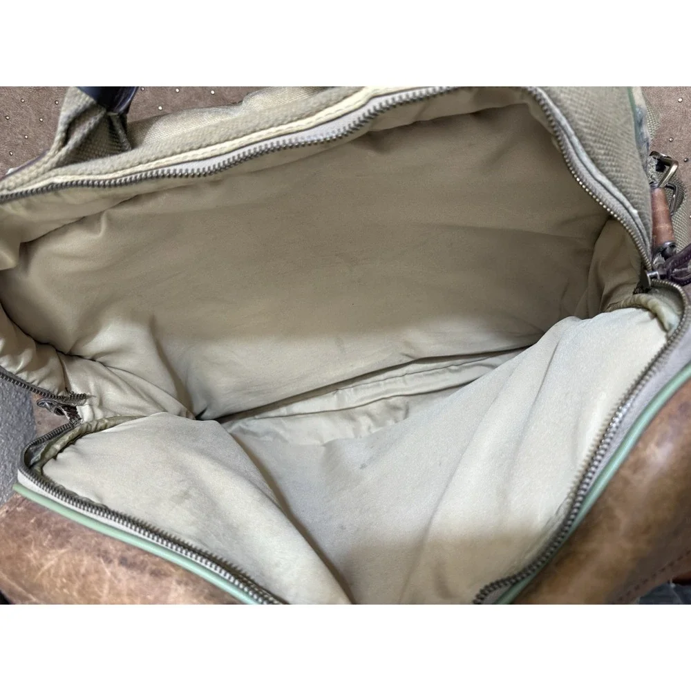 Bob Timberlake Messenger Carry On Laptop Overnight Canvas Leather‎ Luggage Bag